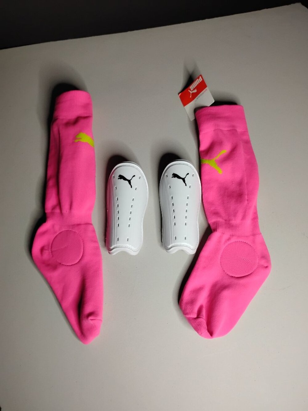 New Puma Women's Pink Soccer Socks with Shin Guards Size XS/S